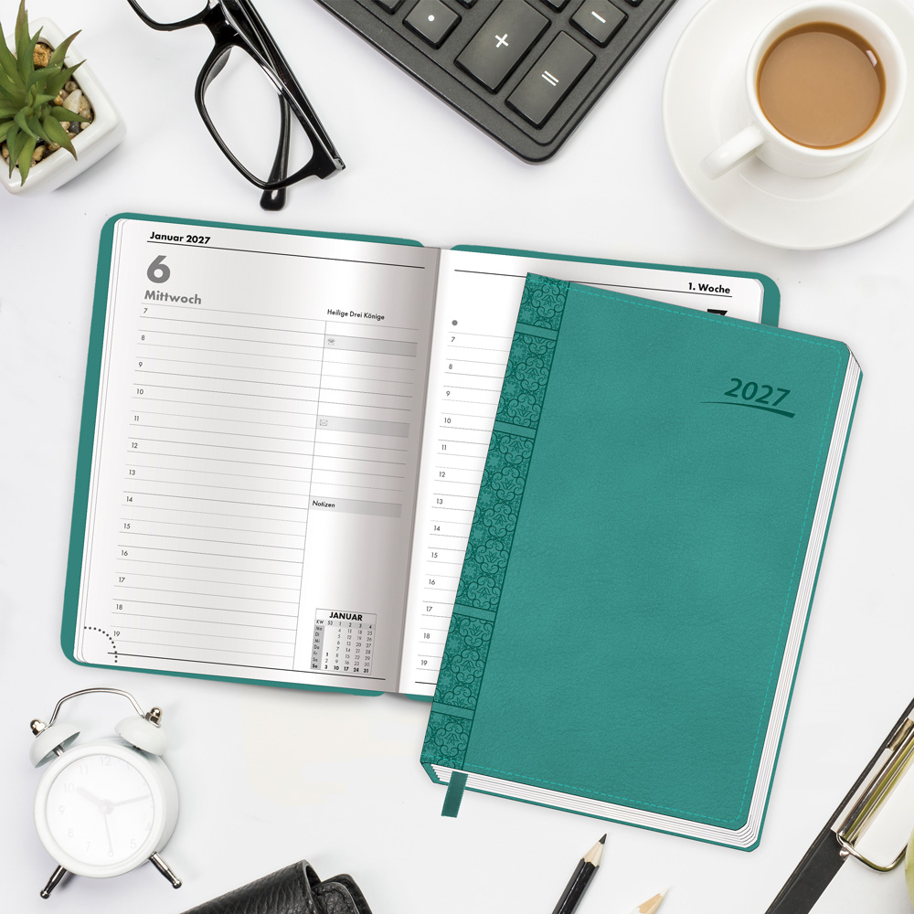 Weitere Ansicht: TRÖTSCH - Buchkalender A5 Aqua 2027