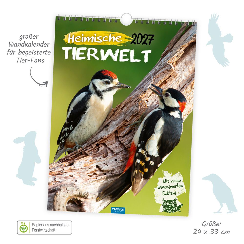 Weitere Ansicht: TRÖTSCH - Classickalender Heimische Tierwelt 2027