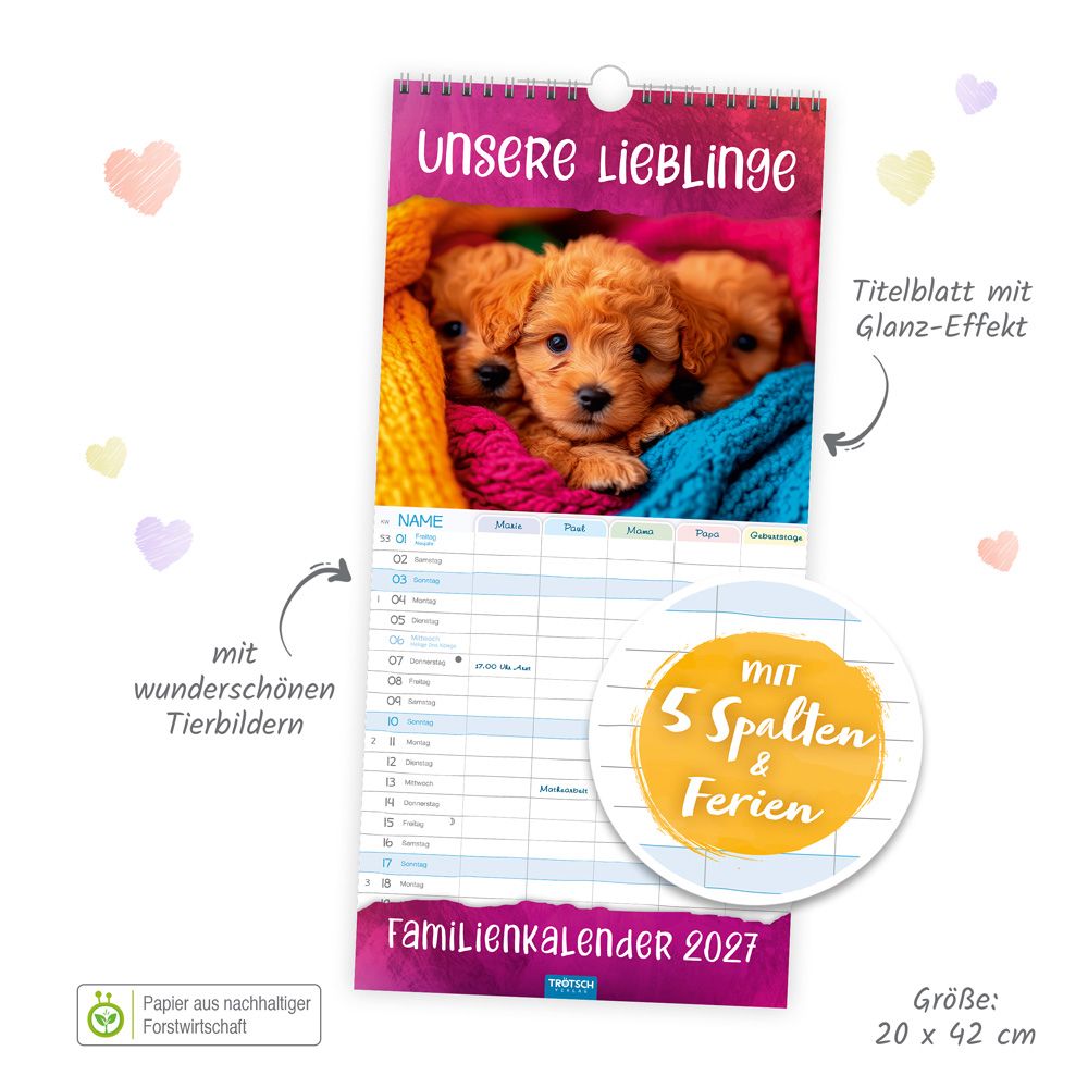 Weitere Ansicht: TRÖTSCH - Familienkalender Unsere Lieblinge 2027