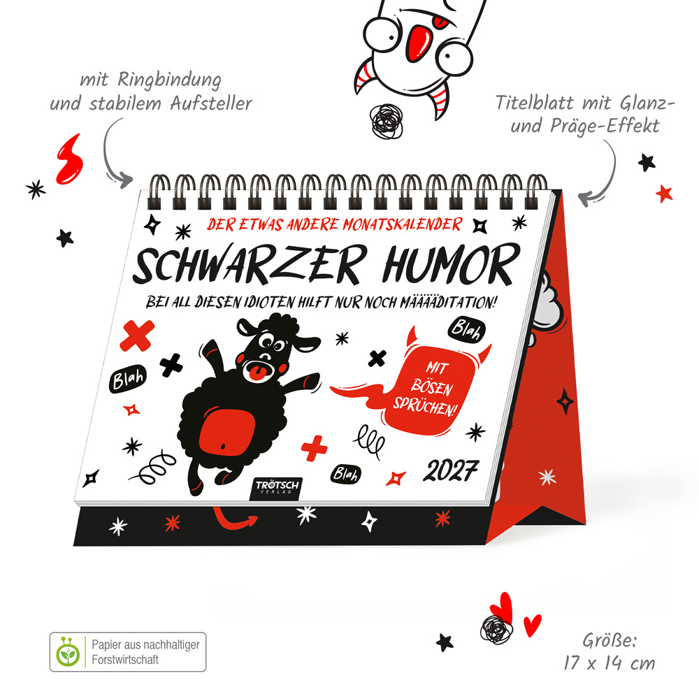 Weitere Ansicht: TRÖTSCH - Aufstellkalender Schwarzer Humor 2027