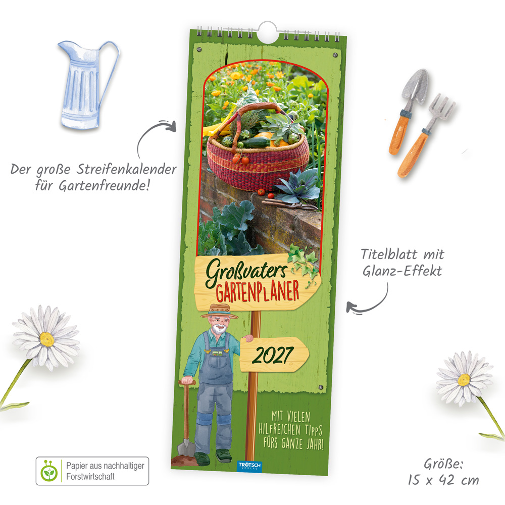 Weitere Ansicht: TRÖTSCH - Maxi-Streifenkalender Großvaters Gartenplaner 2027