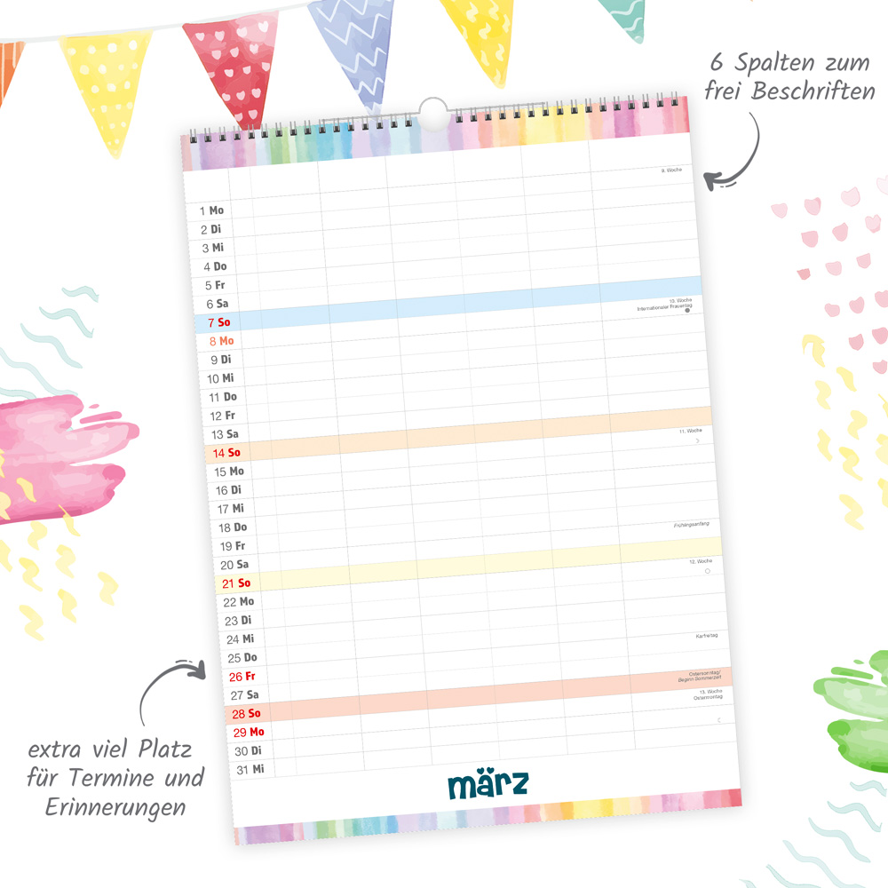 Weitere Ansicht: TRÖTSCH - Großbildkalender XL Familienplaner 2027 mit 6 Spalten