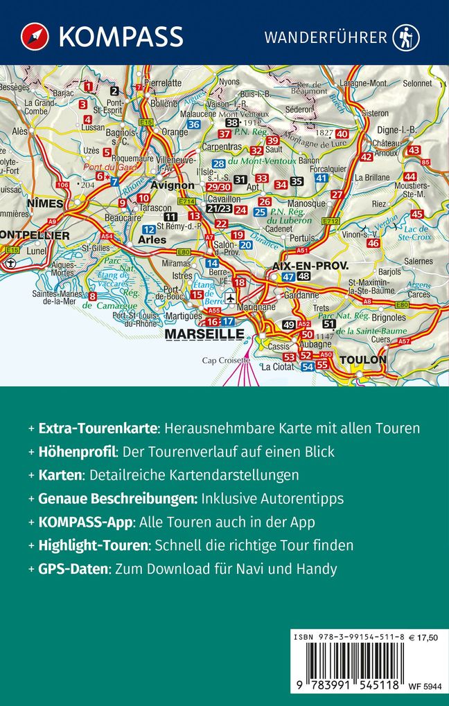 Weitere Ansicht: KOMPASS Wanderführer Provence, 55 Touren mit Extra-Tourenkarte | Astrid Sturm