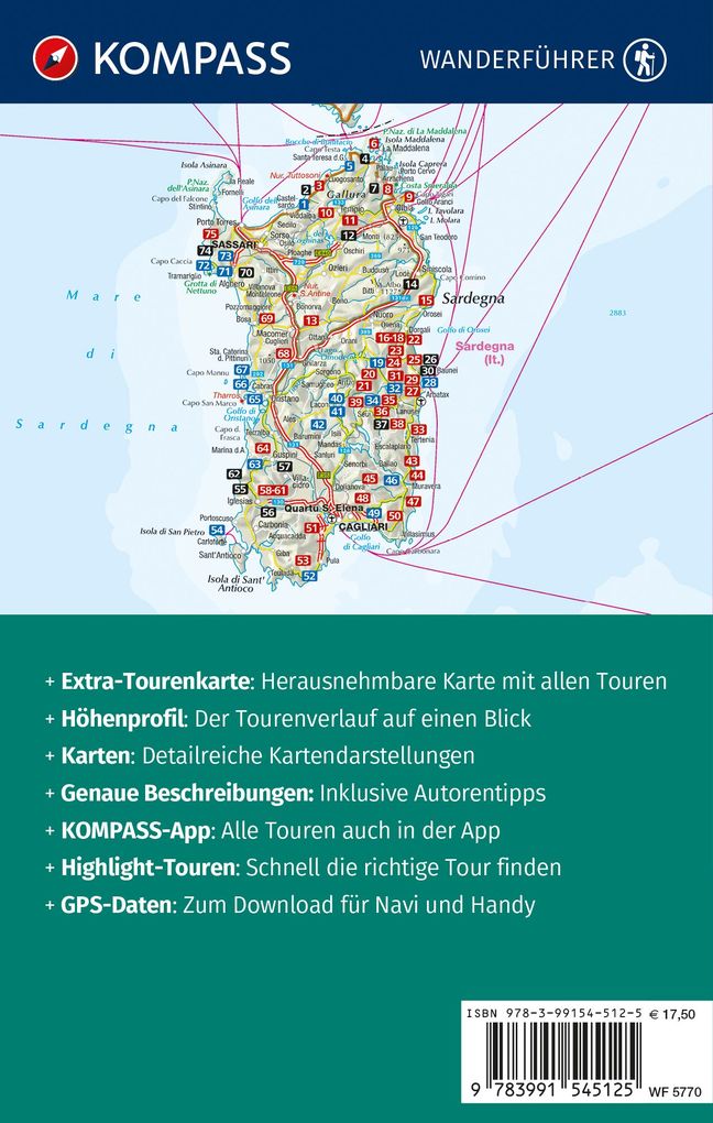 Weitere Ansicht: KOMPASS Wanderführer Sardinien, 75 Touren mit Extra-Tourenkarte | Gerhard Stummvoll, Astrid Sturm