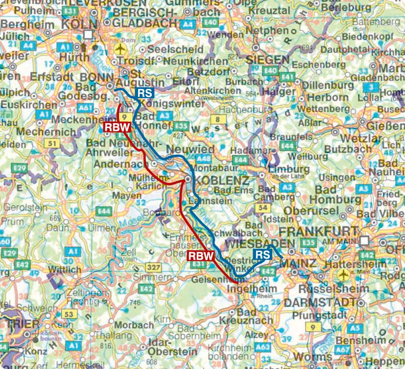 Weitere Ansicht: ROTHER Wanderführer Rheinsteig - RheinBurgenWeg. 34 Etappen auf den Weitwanderwegen rechts und links des romantischen Mittelrheins | Jürgen Plogmann