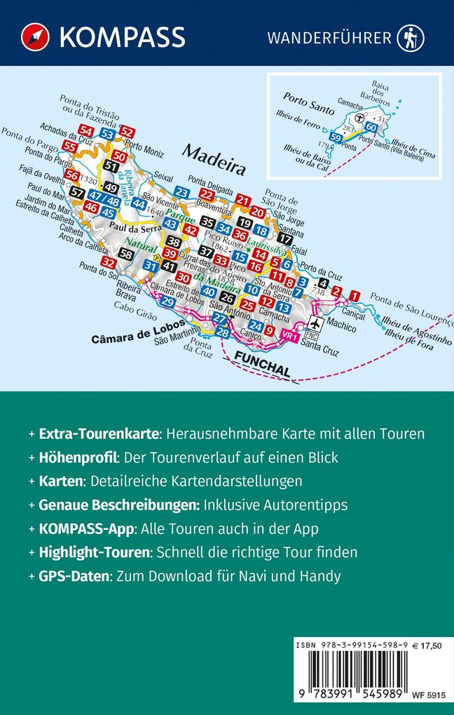 Weitere Ansicht: KOMPASS Wanderführer Madeira mit Porto Santo, 60 Touren mit Extra-Tourenkarte | Peter Mertz