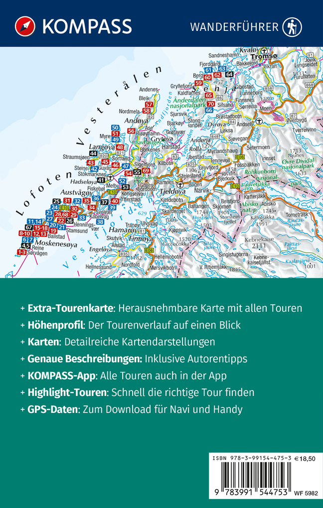 Weitere Ansicht: KOMPASS Wanderführer Lofoten, Vesterålen und Senja, 70 Touren mit Extra-Tourenkarte | Thomas Diehl