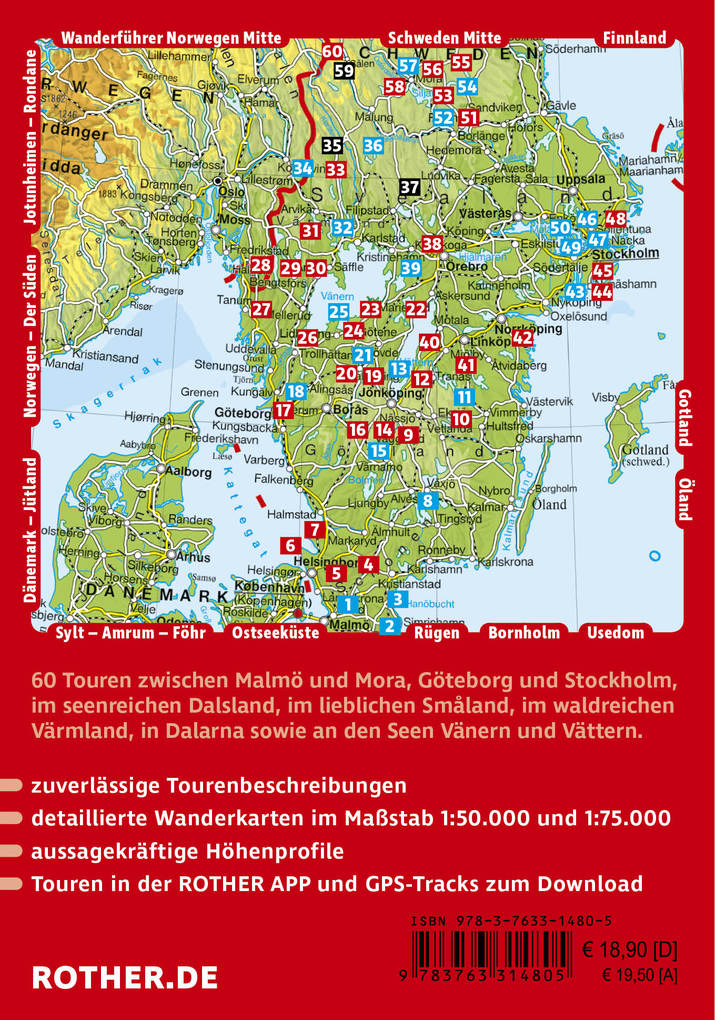 Weitere Ansicht: ROTHER Wanderführer Schweden: Der Süden. 60 Touren von Skåne, Småland und Värmland über Stockholm bis Dalarna | Peter Mertz