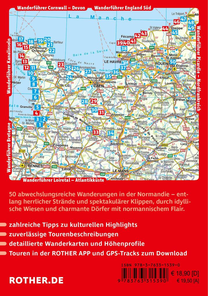 Weitere Ansicht: ROTHER Wanderführer Normandie. 50 Touren an der Küste und im Landesinneren - vom Mont-Saint-Michel bis zur Côte d'Albâtre | Thomas Rettstatt