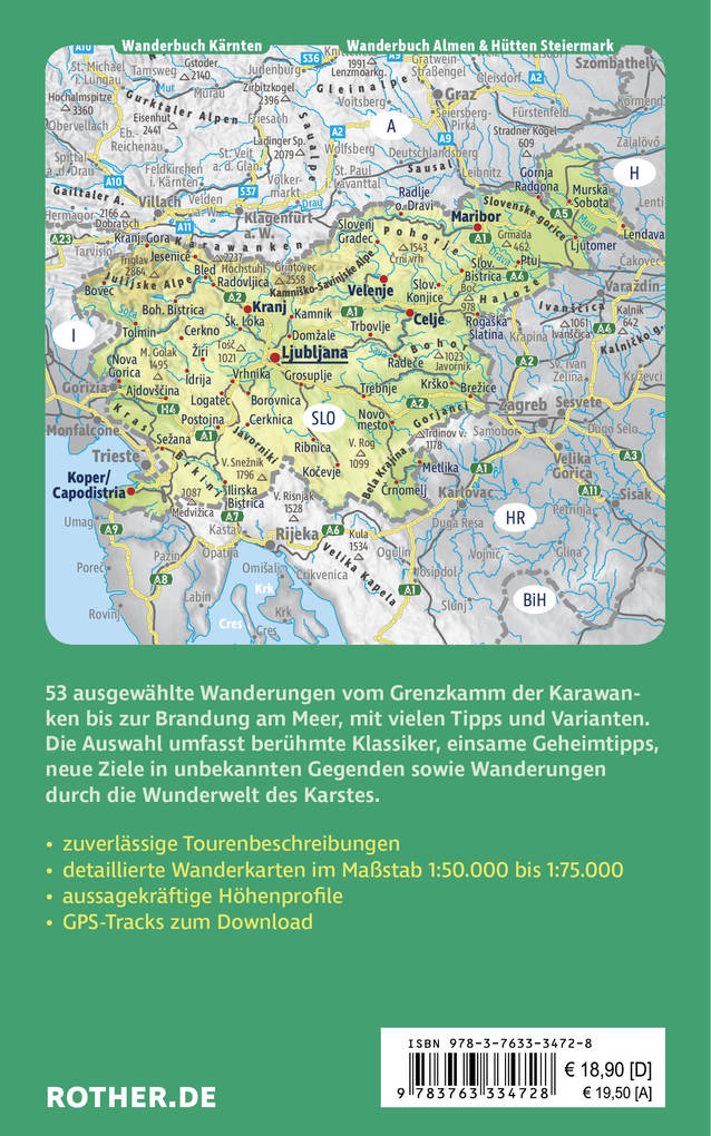 Weitere Ansicht: ROTHER Wanderbuch Slowenien - Die schönsten Touren zwischen Julischen Alpen und Adriaküste. 53 Touren | Evamaria Wecker