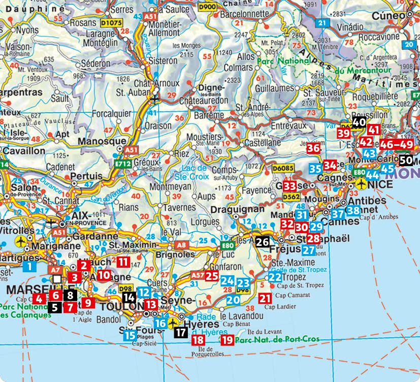Weitere Ansicht: ROTHER Wanderführer Côte d'Azur - mit Nationalpark Calanques: 50 Touren zwischen Meer und Bergen - von Marseille über Nizza bis Menton. | Michael Wellhausen
