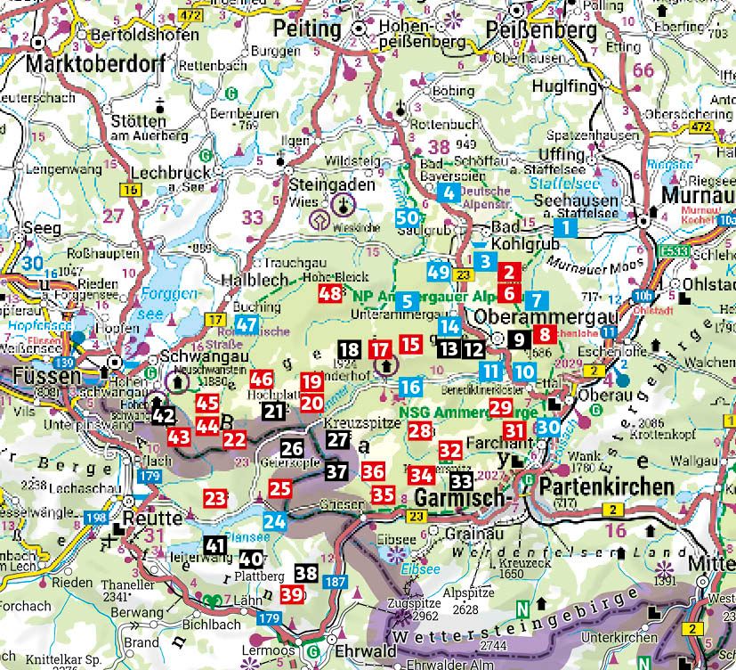 Weitere Ansicht: ROTHER Wanderführer Ammergauer Alpen. 50 Touren von Oberammergau bis Füssen, Garmisch-Partenkirchen und zum Plansee | Christian Rauch