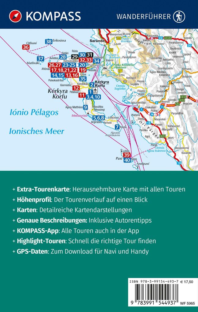 Weitere Ansicht: KOMPASS Wanderführer Korfu mit Paxos und den Diapontischen Inseln, 40 Touren mit Extra-Tourenkarte | Lutz Redecker