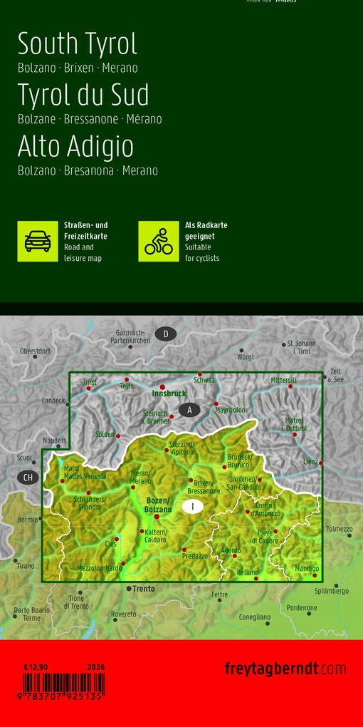 Weitere Ansicht: freytag & berndt Straßenkarte Südtirol 1:150.000