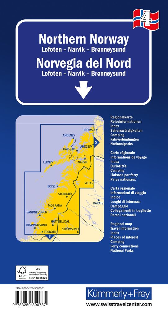 Weitere Ansicht: Kümmerly+Frey Regional-Strassenkarte 4 Nord-Norwegen 1:420.000