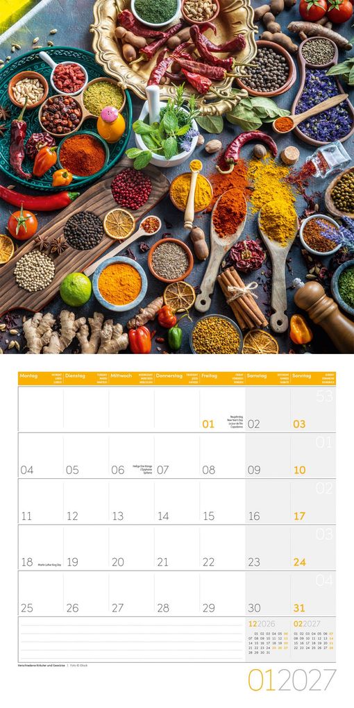 Weitere Ansicht: Food Kalender 2027 - 30x30 - Art12 | Ackermann Kunstverlag GmbH