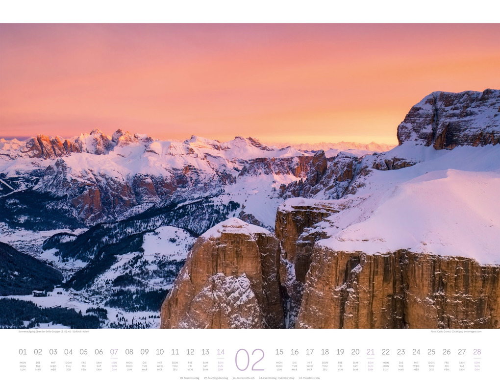 Weitere Ansicht: Bergwelt Dolomiten Kalender 2027 | Ackermann Kunstverlag GmbH