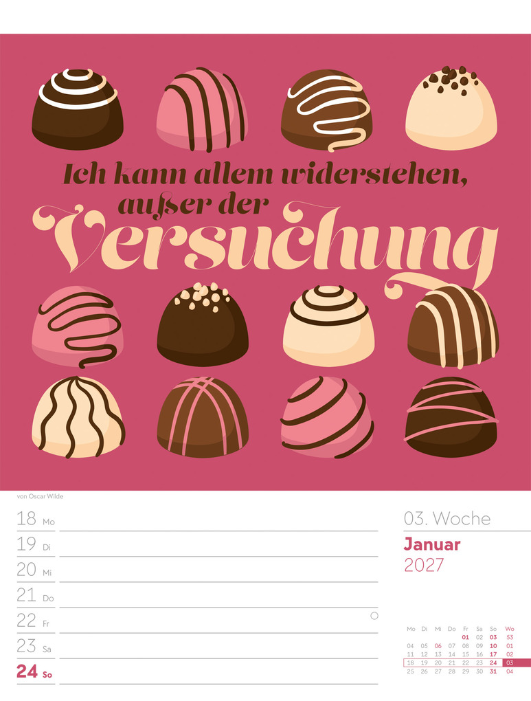 Weitere Ansicht: Klartext Sprüchekalender Wochenplaner 2027 | Ackermann Kunstverlag GmbH