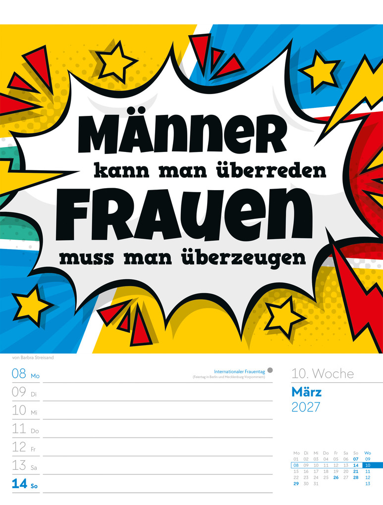 Weitere Ansicht: Klartext Sprüchekalender Wochenplaner 2027 | Ackermann Kunstverlag GmbH