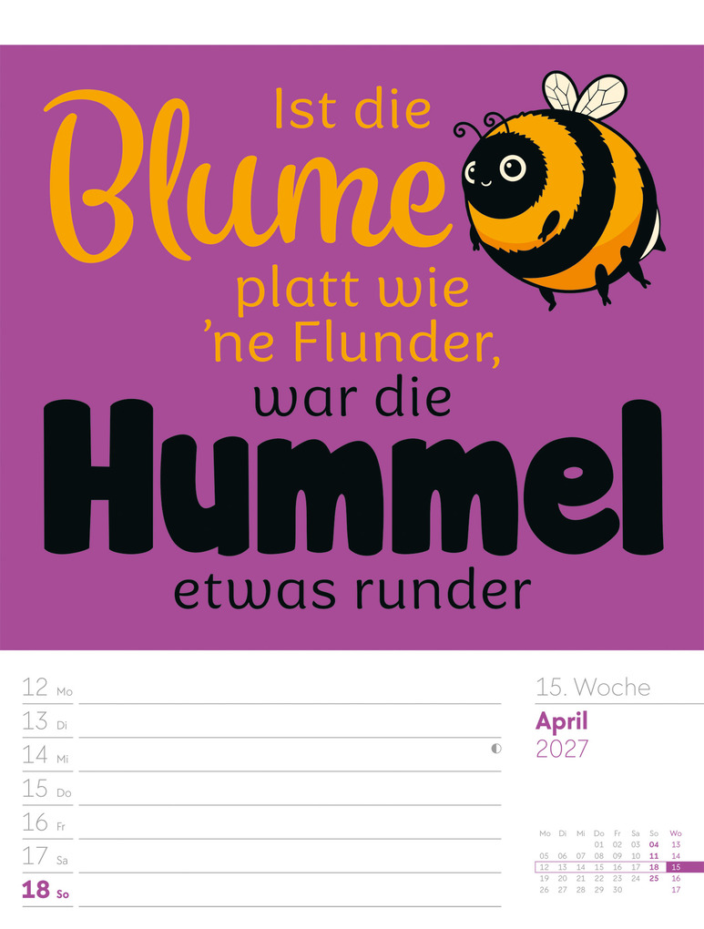 Weitere Ansicht: Klartext Sprüchekalender Wochenplaner 2027 | Ackermann Kunstverlag GmbH