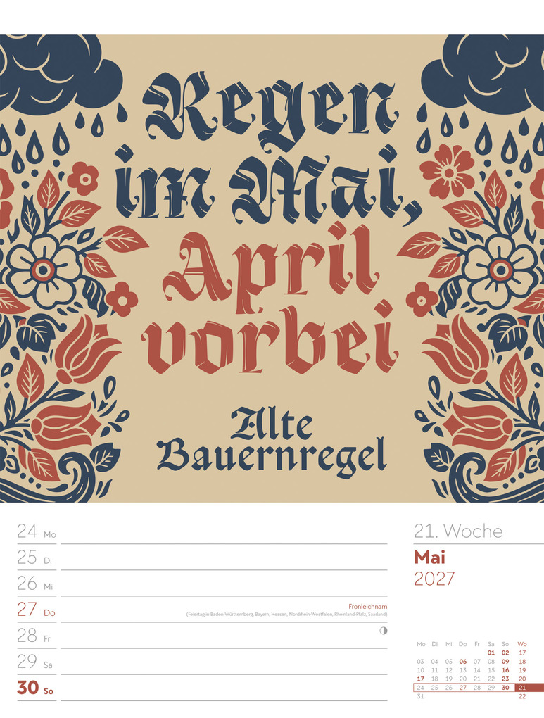 Weitere Ansicht: Klartext Sprüchekalender Wochenplaner 2027 | Ackermann Kunstverlag GmbH