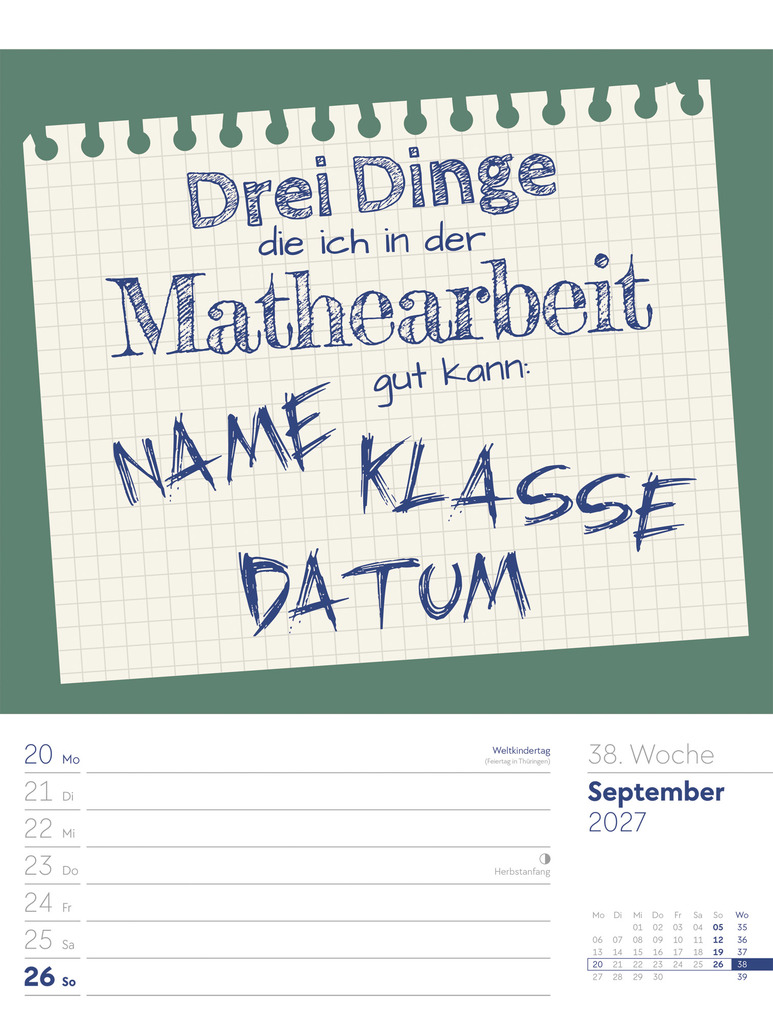 Weitere Ansicht: Klartext Sprüchekalender Wochenplaner 2027 | Ackermann Kunstverlag GmbH