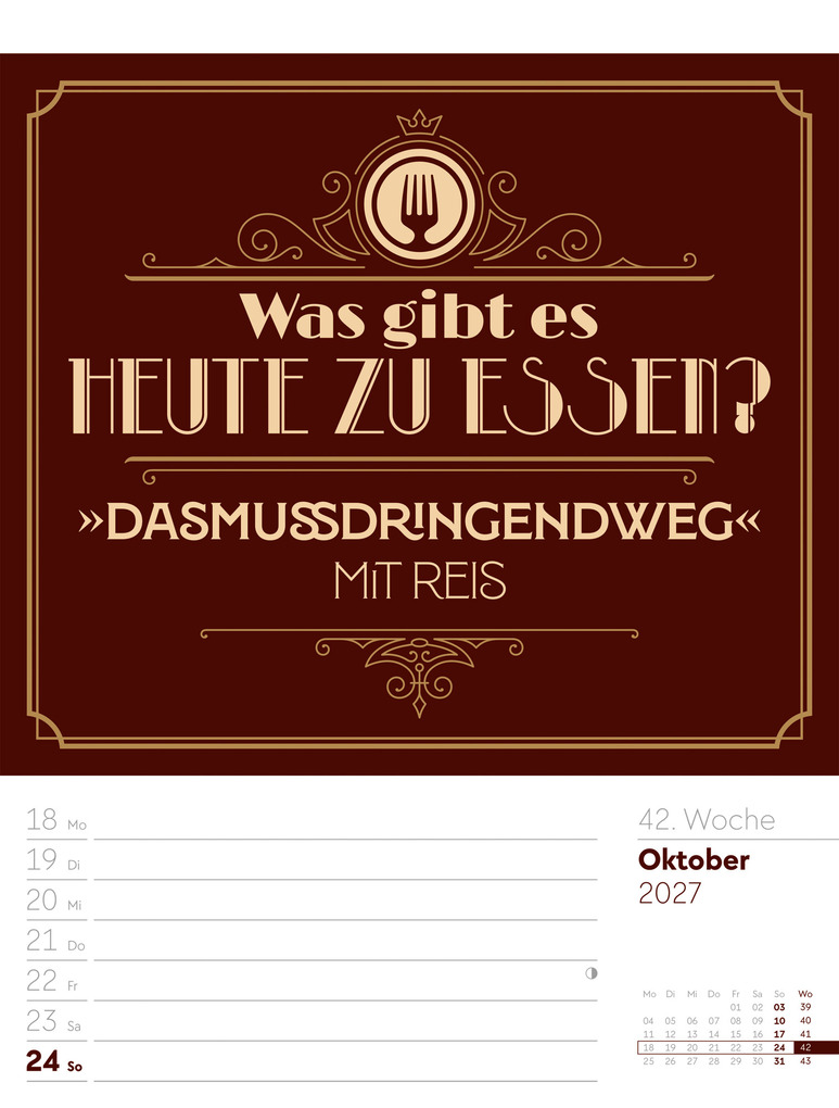 Weitere Ansicht: Klartext Sprüchekalender Wochenplaner 2027 | Ackermann Kunstverlag GmbH