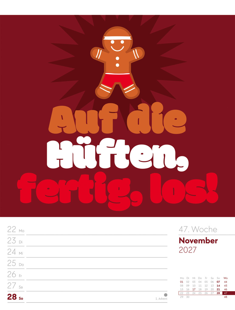 Weitere Ansicht: Klartext Sprüchekalender Wochenplaner 2027 | Ackermann Kunstverlag GmbH