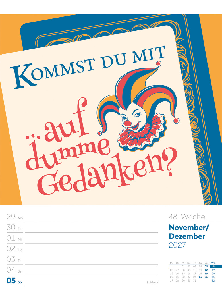 Weitere Ansicht: Klartext Sprüchekalender Wochenplaner 2027 | Ackermann Kunstverlag GmbH