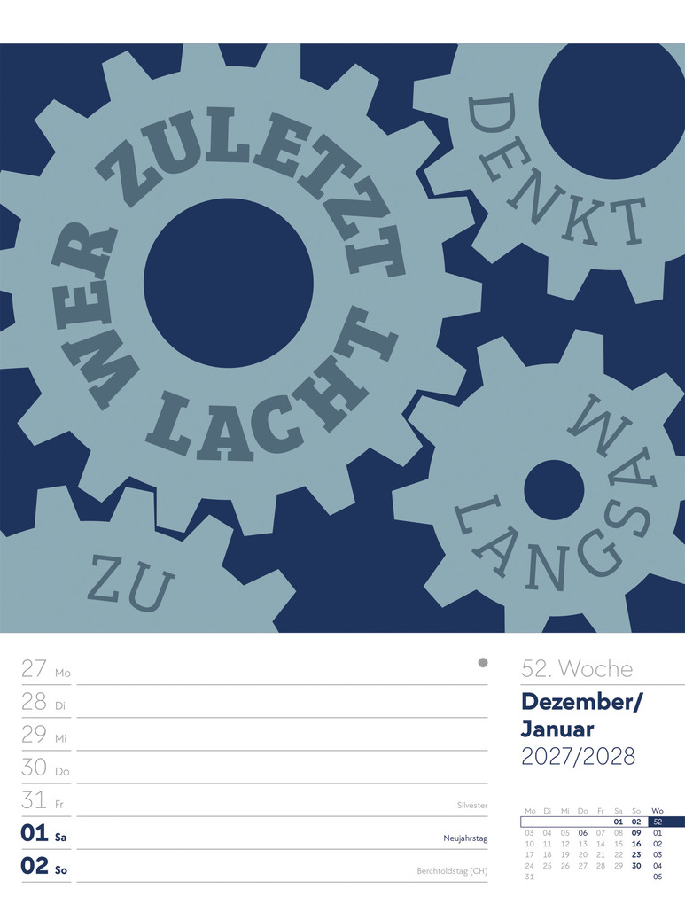 Weitere Ansicht: Klartext Sprüchekalender Wochenplaner 2027 | Ackermann Kunstverlag GmbH