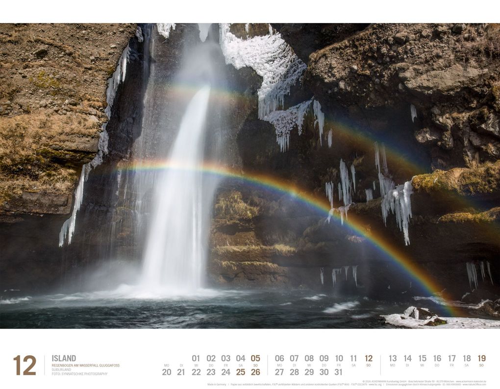 Weitere Ansicht: Island Kalender 2027 | Unterwegs zwischen Gletschern und Geysiren | Ackermann Kunstverlag GmbH