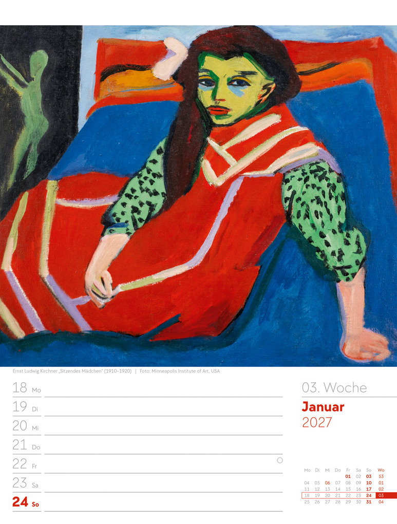 Weitere Ansicht: Kunstwelt Wochenplaner Kalender 2027 | Impressionismus und Klassische Moderne | Ackermann Kunstverlag GmbH