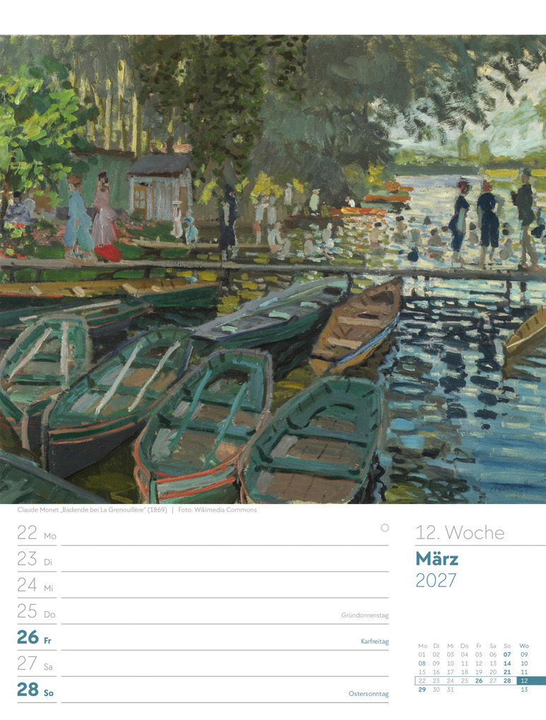 Weitere Ansicht: Kunstwelt Wochenplaner Kalender 2027 | Impressionismus und Klassische Moderne | Ackermann Kunstverlag GmbH