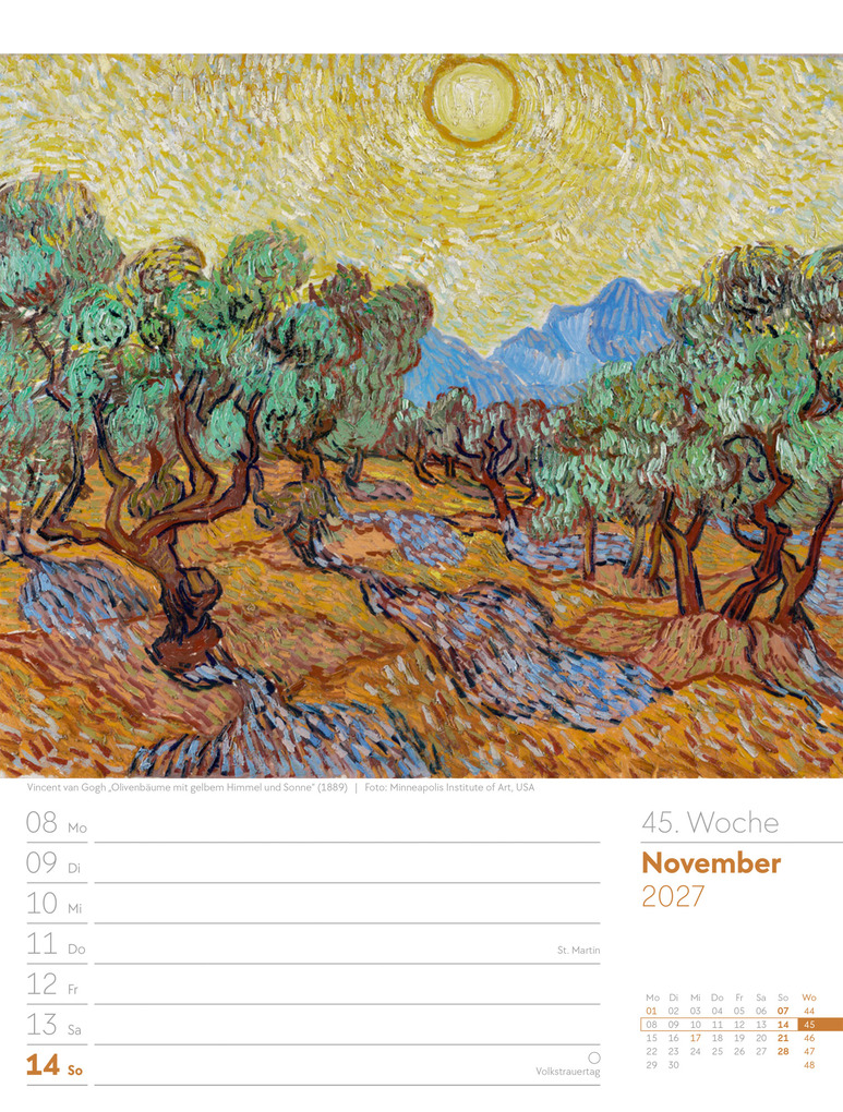 Weitere Ansicht: Kunstwelt Wochenplaner Kalender 2027 | Impressionismus und Klassische Moderne | Ackermann Kunstverlag GmbH