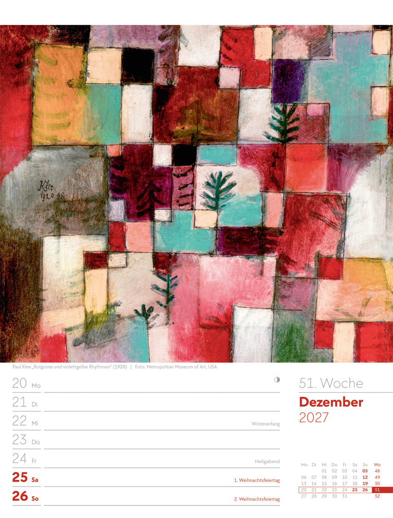 Weitere Ansicht: Kunstwelt Wochenplaner Kalender 2027 | Impressionismus und Klassische Moderne | Ackermann Kunstverlag GmbH