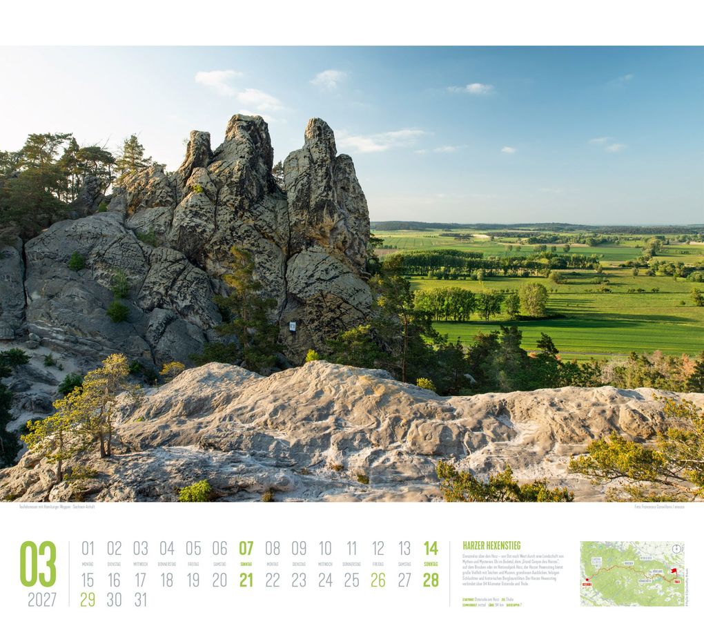 Weitere Ansicht: Deutschland Wanderland Kalender 2027 | Die schönsten Wanderwege | Ackermann Kunstverlag GmbH