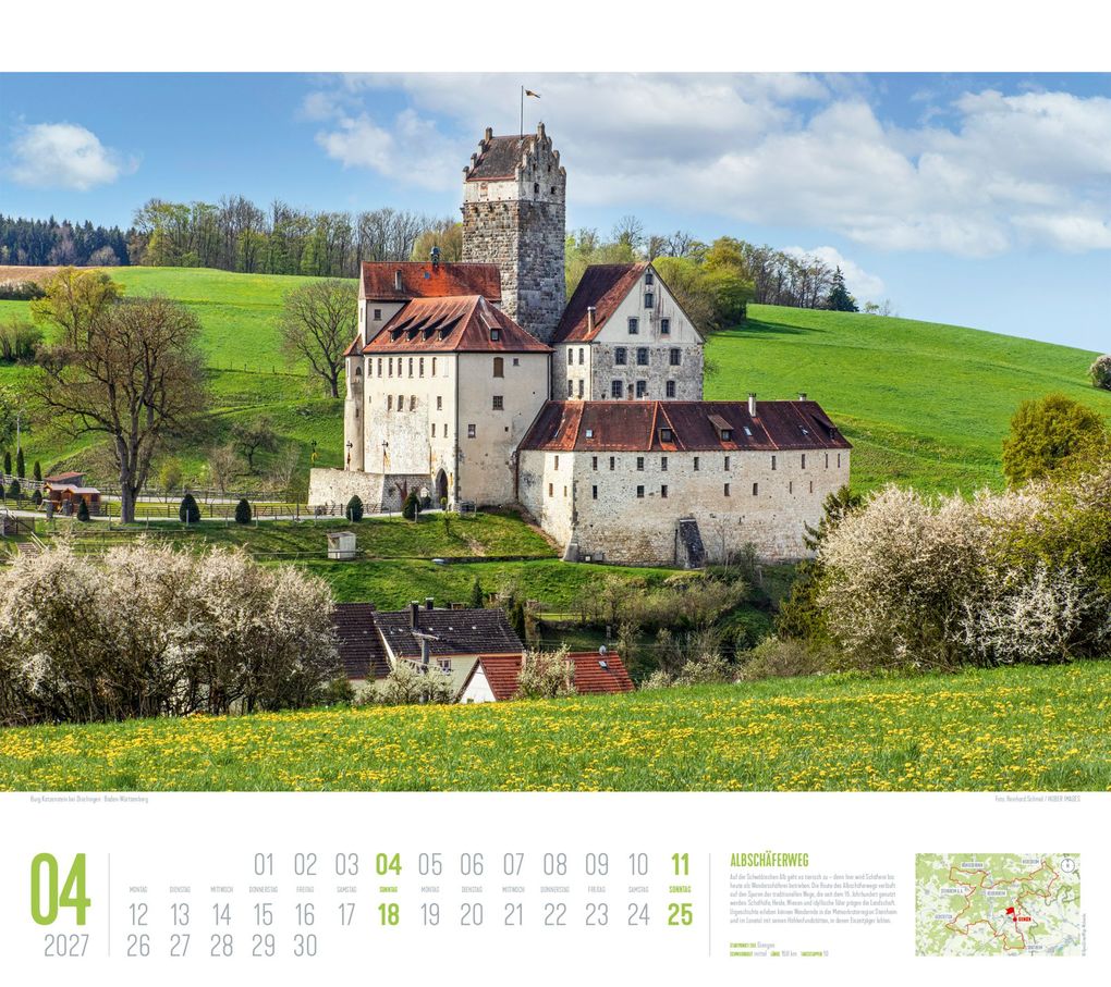 Weitere Ansicht: Deutschland Wanderland Kalender 2027 | Die schönsten Wanderwege | Ackermann Kunstverlag GmbH