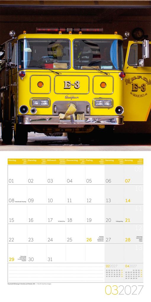 Weitere Ansicht: Feuerwehr Kalender 2027 - 30x30 - Art12 | Ackermann Kunstverlag GmbH