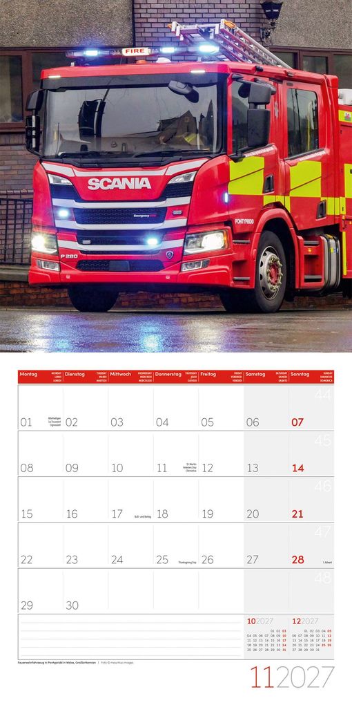 Weitere Ansicht: Feuerwehr Kalender 2027 - 30x30 - Art12 | Ackermann Kunstverlag GmbH