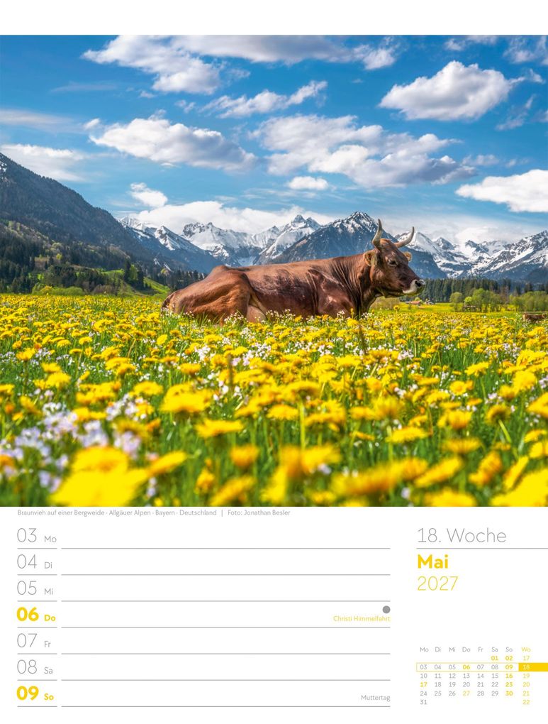 Weitere Ansicht: Faszination Alpenwelt Wochenplaner Kalender 2027 | Ackermann Kunstverlag GmbH