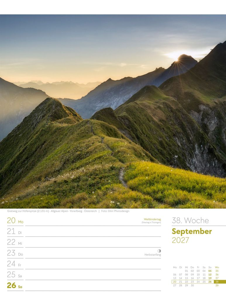 Weitere Ansicht: Faszination Alpenwelt Wochenplaner Kalender 2027 | Ackermann Kunstverlag GmbH