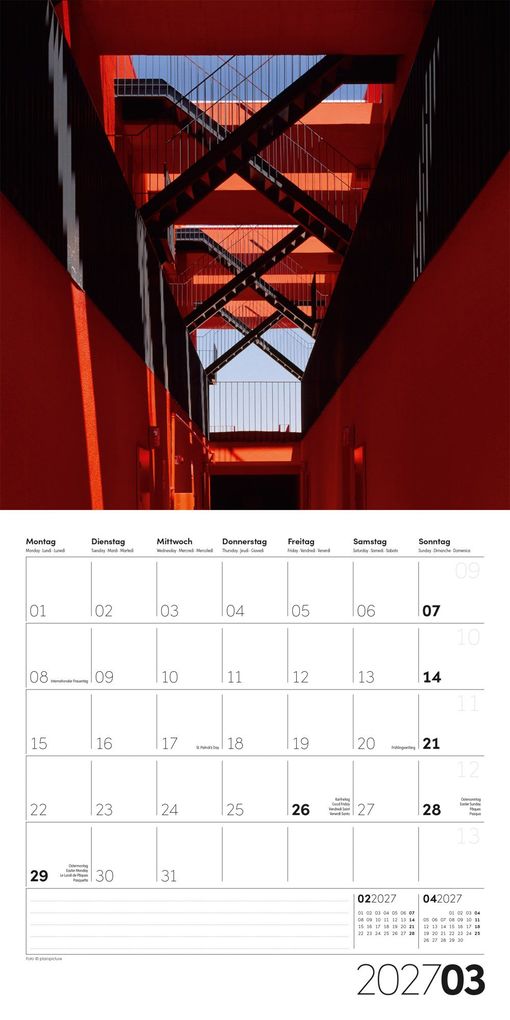 Weitere Ansicht: Die Farbe Rot Kalender 2027 - 30x30 - Art12 | Ackermann Kunstverlag GmbH