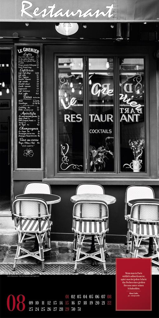 Weitere Ansicht: Paris, je t'aime Literatur-Kalender 2027 | Ackermann Kunstverlag GmbH