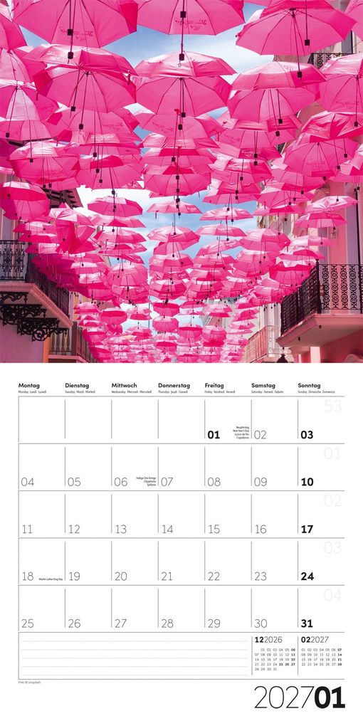 Weitere Ansicht: Die Farbe Pink Kalender 2027 - 30x30 - Art12 | Ackermann Kunstverlag GmbH
