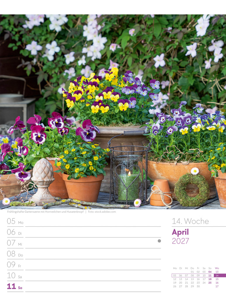 Weitere Ansicht: Gartenglück Wochenplaner Kalender 2027 | Ackermann Kunstverlag GmbH