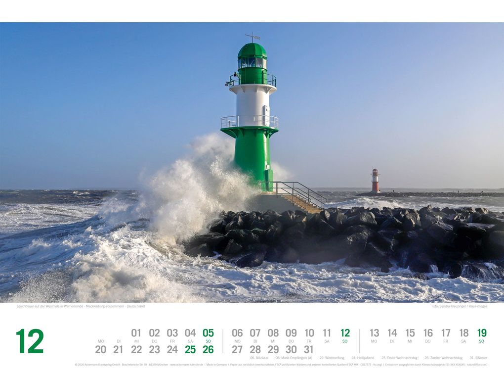 Weitere Ansicht: Ostsee ReiseLust Kalender 2027 | von Flensburg bis nach Usedom | Ackermann Kunstverlag GmbH