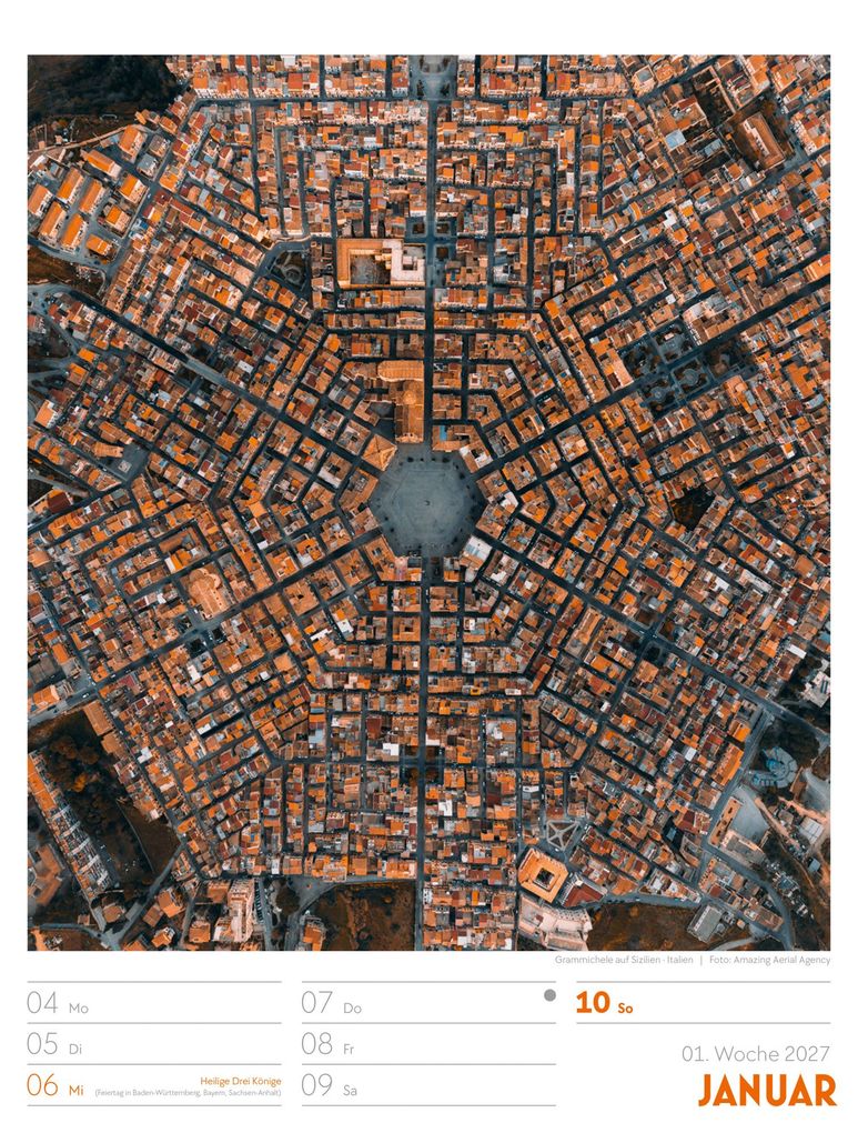 Weitere Ansicht: Welt von Oben Wochenplaner Luftbild-Kalender 2027 | Ackermann Kunstverlag GmbH