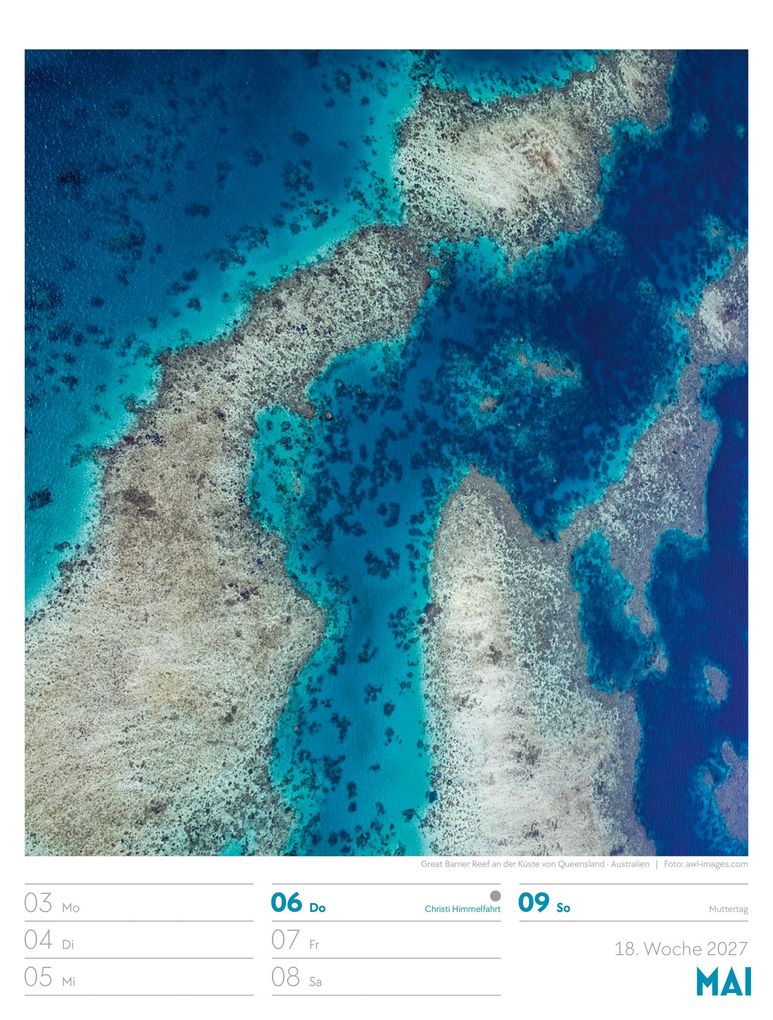 Weitere Ansicht: Welt von Oben Wochenplaner Luftbild-Kalender 2027 | Ackermann Kunstverlag GmbH