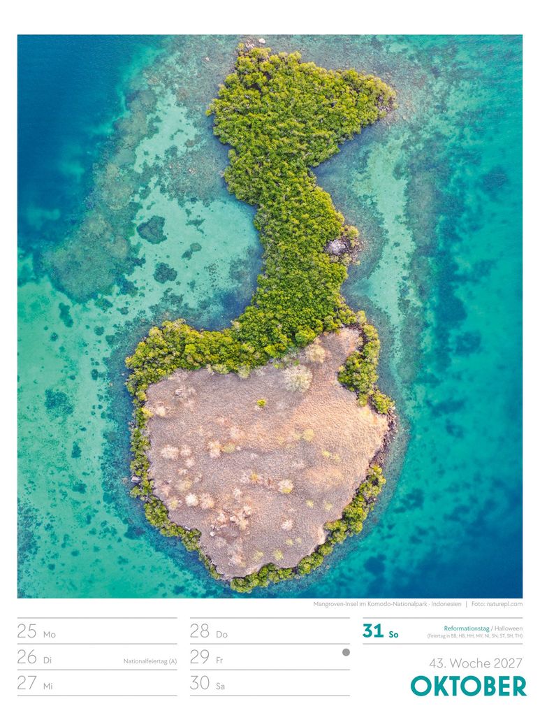 Weitere Ansicht: Welt von Oben Wochenplaner Luftbild-Kalender 2027 | Ackermann Kunstverlag GmbH