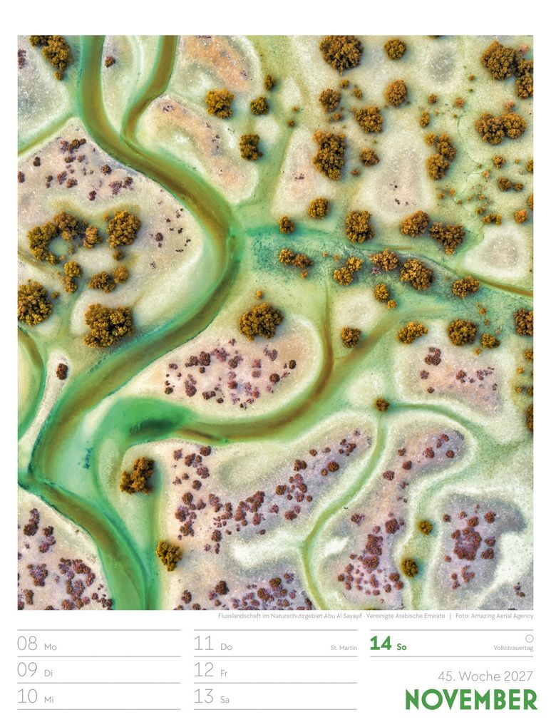 Weitere Ansicht: Welt von Oben Wochenplaner Luftbild-Kalender 2027 | Ackermann Kunstverlag GmbH